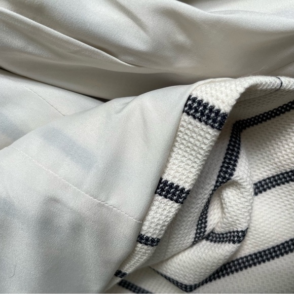 Talbots Pinstripe Nautical Coastal Blazer Size 10 Cream Navy - Picture 7 of 16